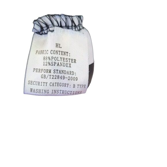 Polyester ruched fitted skinny pants with front zip, size large - Picture 6 of 6